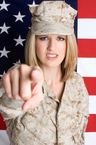 Katonai nő — Stock Fotó