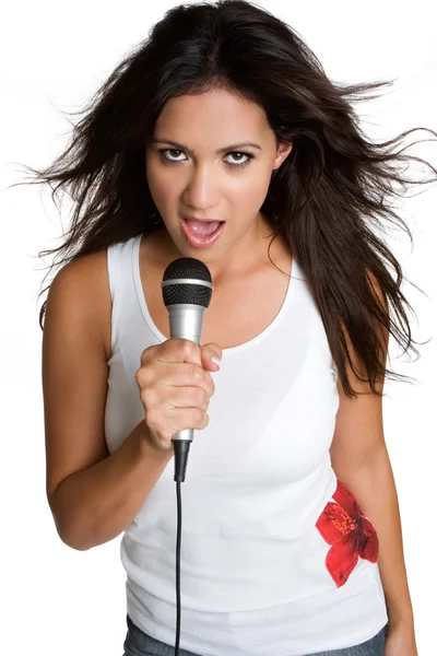 Spansktalande tjej sjunger — Stockfoto