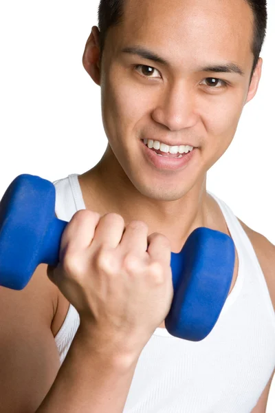 Young man with dumbells — Stock Photo, Image