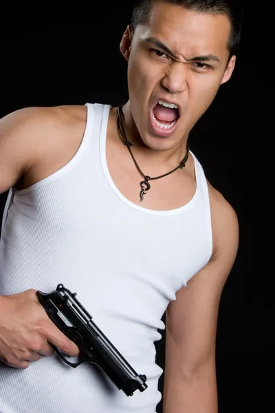 Man met een pistool — Stockfoto