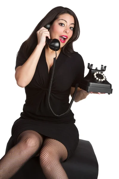 Girl with telephone — Stock Photo, Image