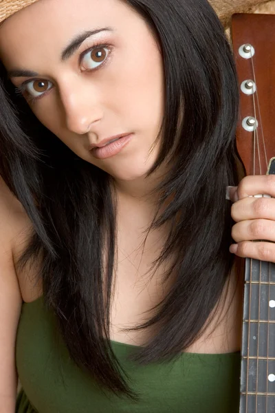 Gitar kadın — Stok fotoğraf