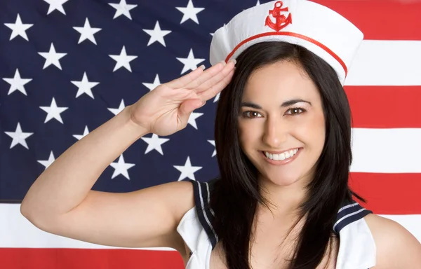 Menina da Marinha — Fotografia de Stock