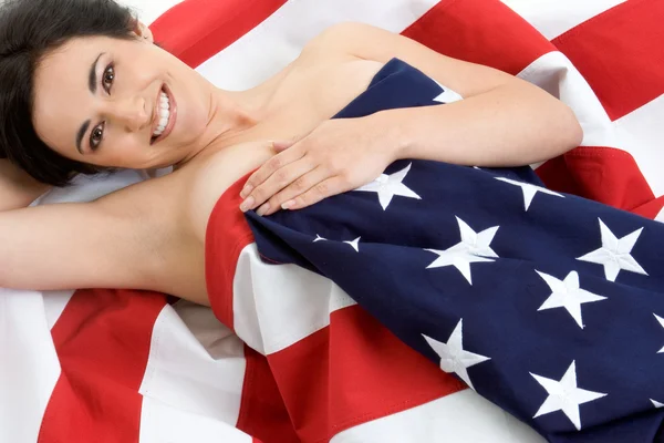 Mulher patriótica — Fotografia de Stock
