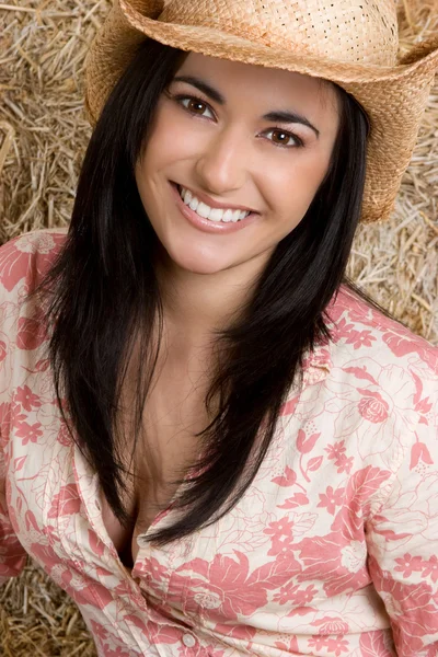 Smiling Cowgirl — Stock Photo, Image