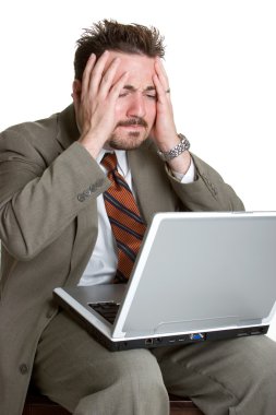 Frustrated Laptop Man clipart