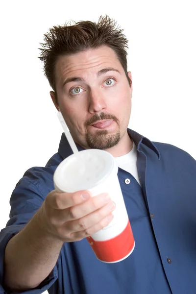 Homem que bebe refrigerante — Fotografia de Stock