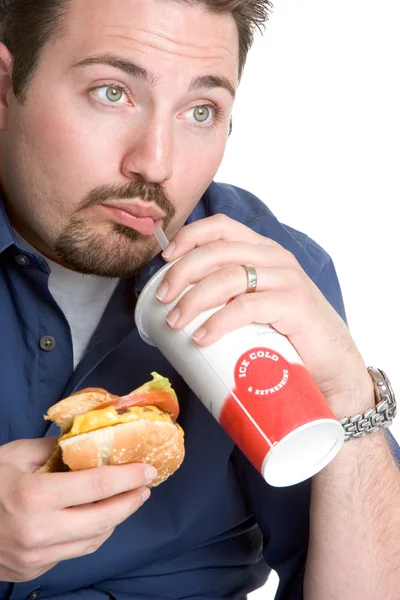 Comida rápida Hombre — Foto de Stock