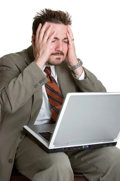 Frustrado Laptop Man — Fotografia de Stock