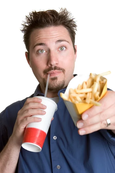 Homem de fast-food — Fotografia de Stock