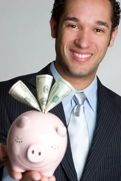 Piggy Bank Man — Stockfoto