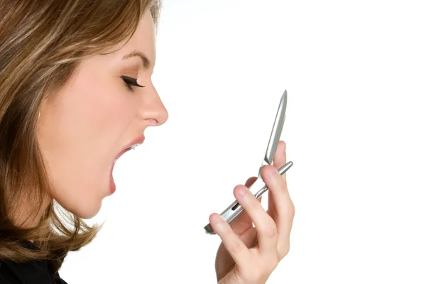 Naštvaná žena křičí — Stock fotografie