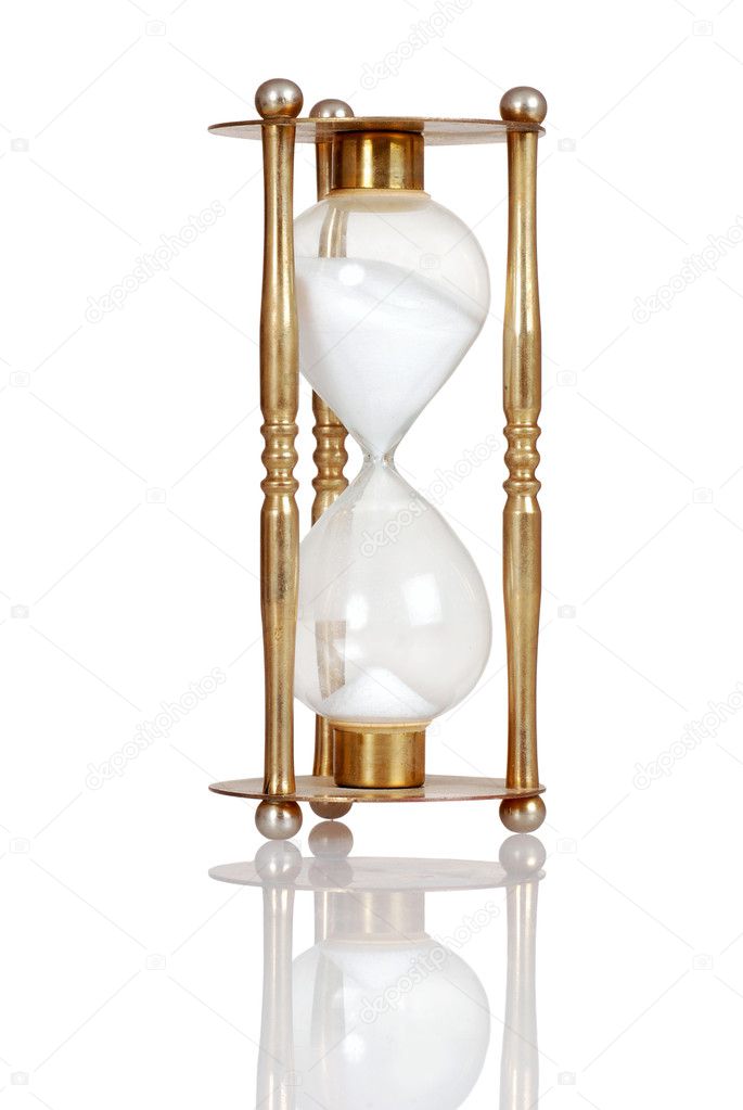 Old brass hourglass