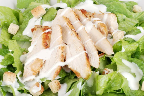 stock image Macro of chicken cesar salad