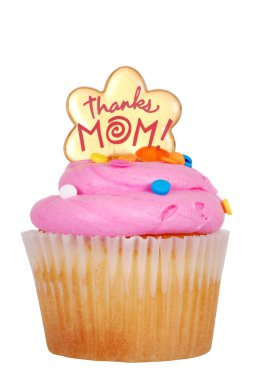 Isolated mothers day pink cupcake clipart