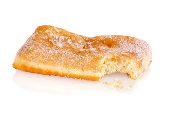 Bite from a sugar donut — Stock Photo, Image