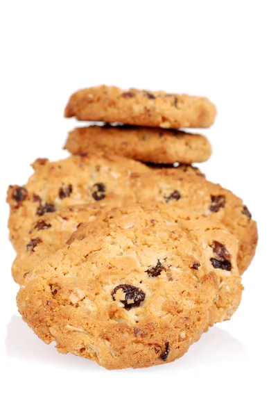 Macro oatmeal rozijnen cookies — Stockfoto