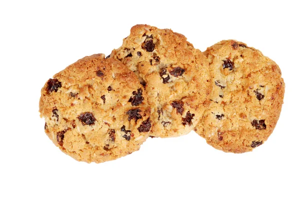Ізольоване вівсяне печиво з родзинками — стокове фото