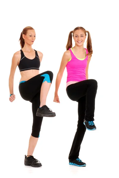 Two women doing zumba fitness — Stock Photo, Image