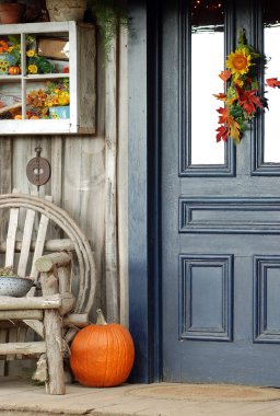 Fall front porch clipart