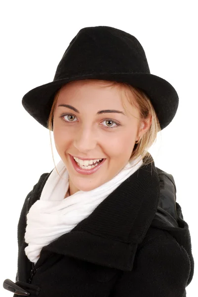 Happy teen girl in winter clothing — Stock Photo, Image