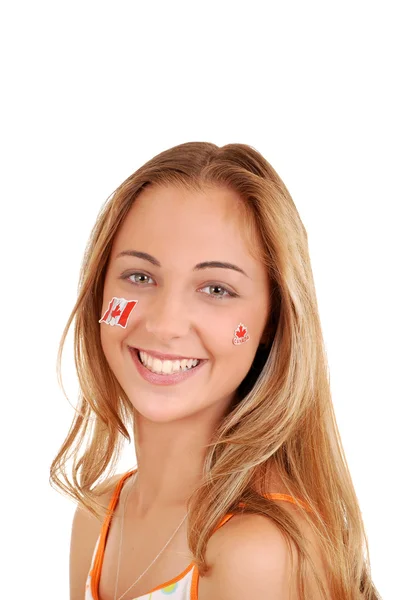 Teen girl ready for Canada day — Stock Photo, Image