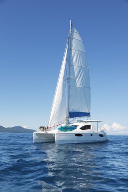 Catamaran at sea clipart