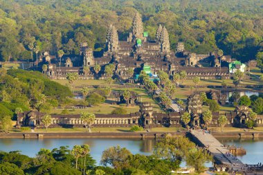 Aerial view of Angkor Wat clipart