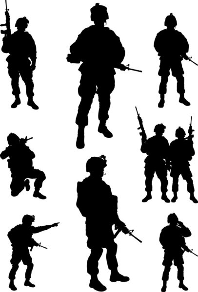Army soldiers Royalty Free Stock Vectors