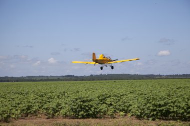 Centered Crop Dusting Plane clipart