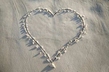 Heart Drawn in Sand clipart