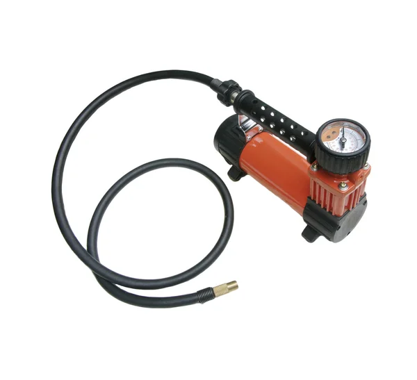 Compressor de ar do carro com manômetro — Fotografia de Stock