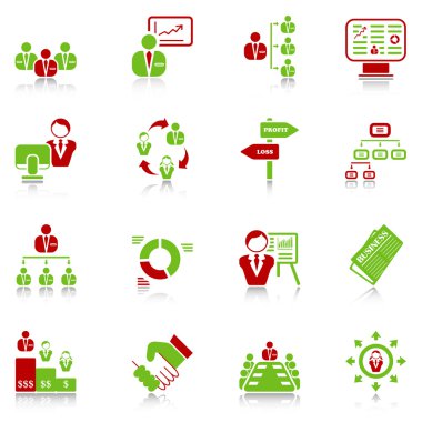 Management icons - green-red series clipart