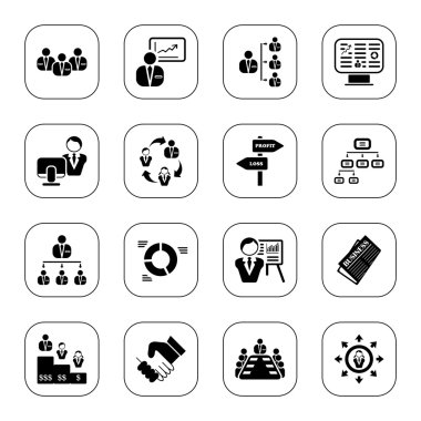 Management icons - BW series clipart