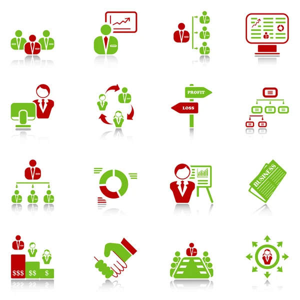 Iconos de gestión - serie verde-rojo — Archivo Imágenes Vectoriales