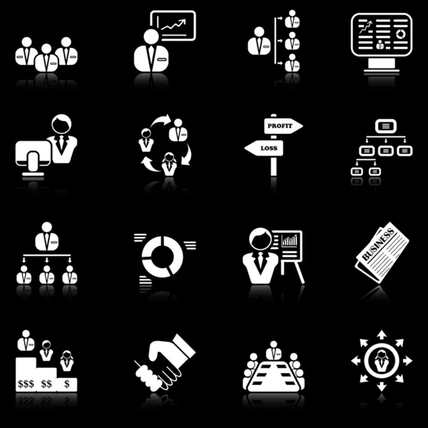 Icônes de gestion - série noire — Image vectorielle