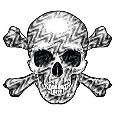 Skull and crossbones figure clipart