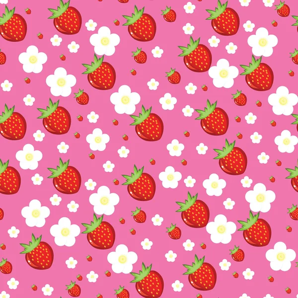 Nahtlose Textur der Erdbeeren — Stockvektor