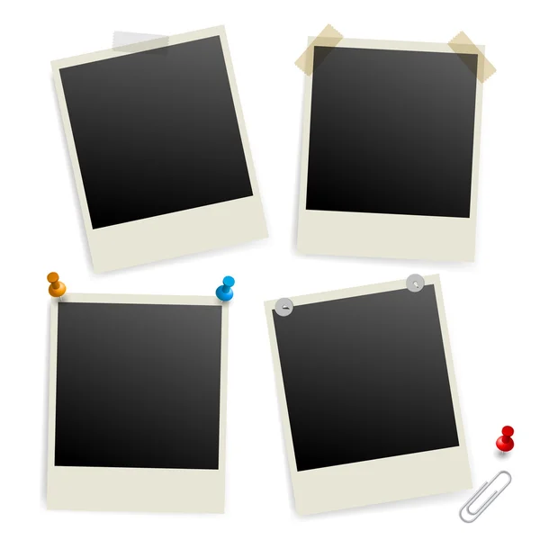 Six empty picture frames — Stock Vector