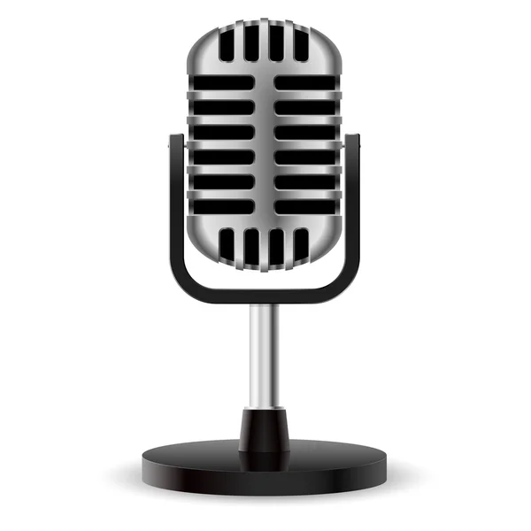 Ρεαλιστική ρετρό μικρόφωνο — Διανυσματικό Αρχείο