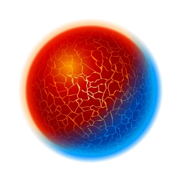 Feu et boule de glace planète — Image vectorielle
