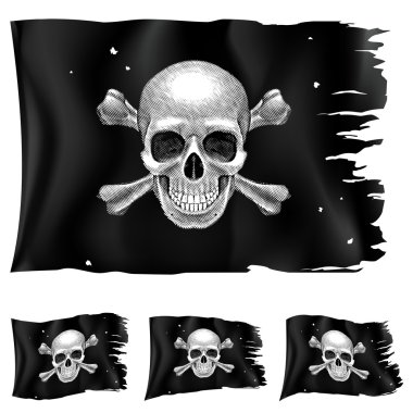 Three types of pirate flag clipart