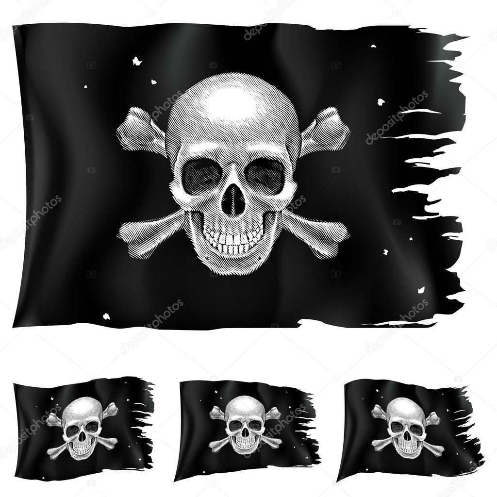 Three types of pirate flag