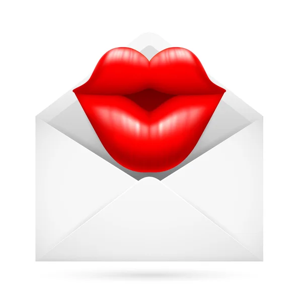 Post kuvert med kyss — Stock vektor