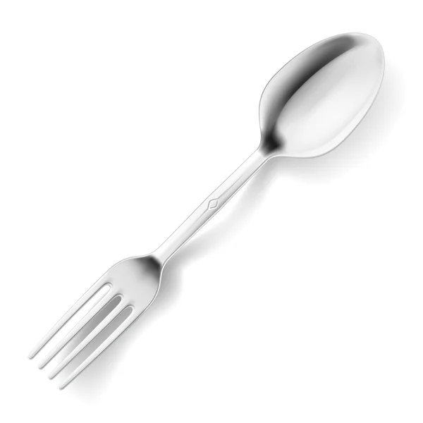 Cuillère et fourchette hybride — Image vectorielle