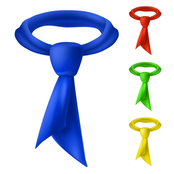 Quatre cravate colorée . — Image vectorielle