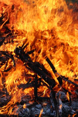 Closeup of burning red fire clipart