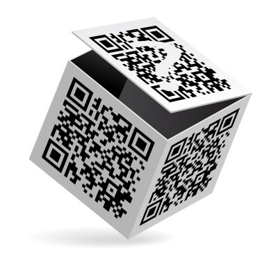 QR code on box clipart