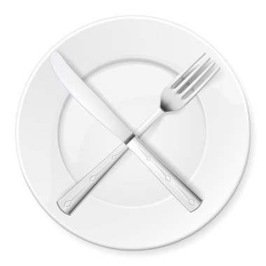 Fork, Knife and plate clipart