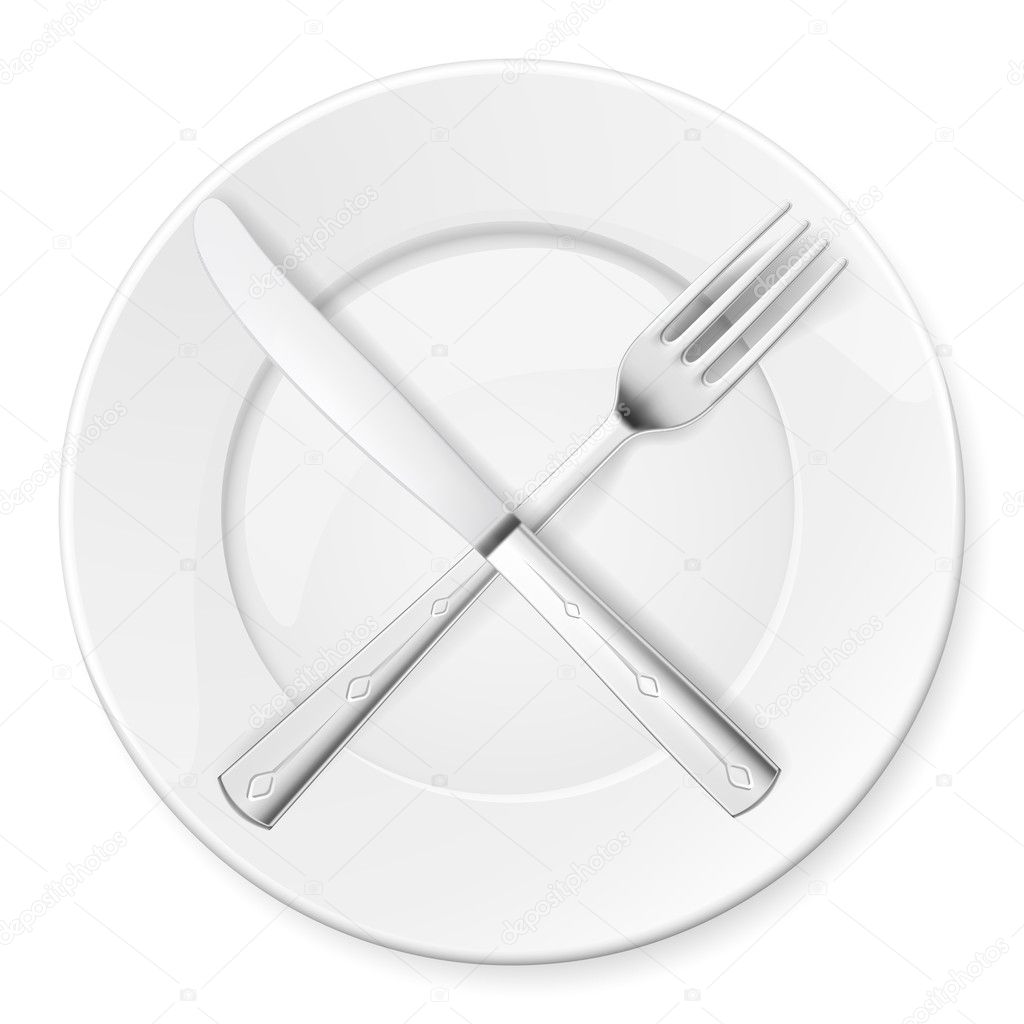 Fork, Knife and plate